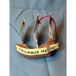 Vintage Midwest Importers  Columbus Ship Christmas Ornament